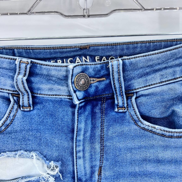 American Eagle Outfitters Distressed High Rise Jegging Denim Jeans Stretch 00 - Picture 7 of 11